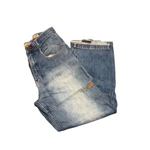 Pepe Jeans London Carpenter Denim Wide Leg Double Knee Blue Jeans Mens 32x29